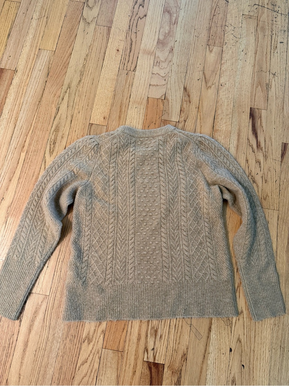 J. Crew Women's Textured Cable Crewneck Sweater - camel - Picture 3 of 4